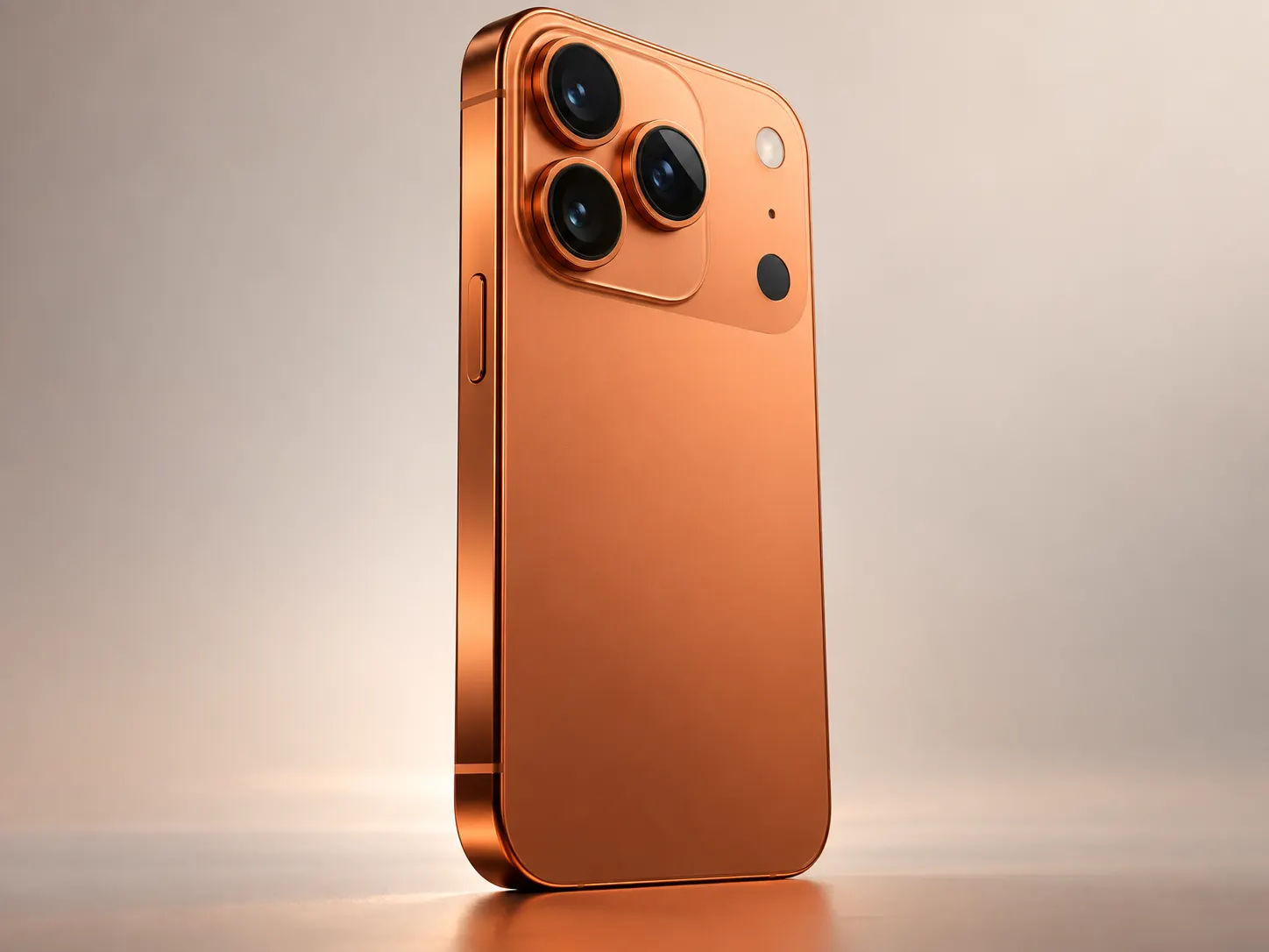 Orange three-camera iPhone 17 series product view