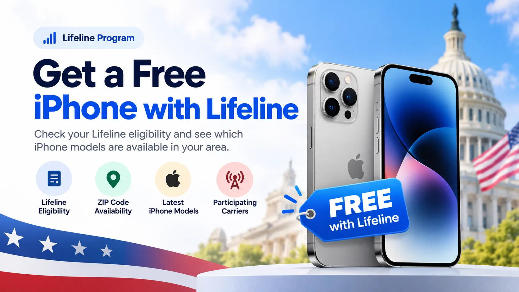 Lifeline free iPhone eligibility and carrier offer illustration